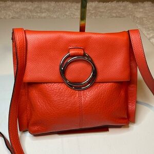 Vince Camuto Orange Leather Livy Crossbody